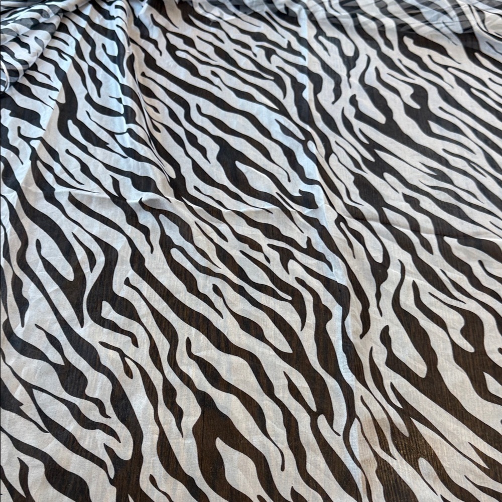 Zebra Print Scarf - Black & White Lightweight 100% silk - Picture 7 of 11